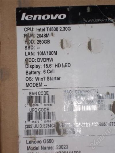 Лот: 2118673. Фото: 1. Lenovo G550. Ноутбуки
