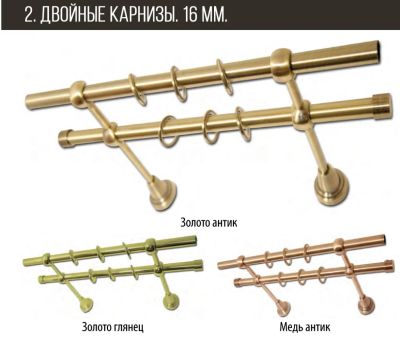 Лот: 6401873. Фото: 1. Карниз двойной кованый, диаметр... Карнизы и аксессуары для штор