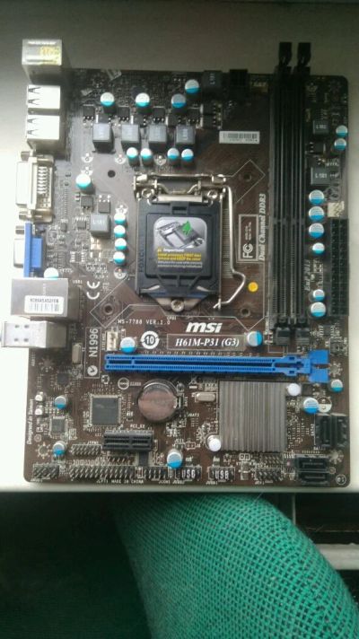 Лот: 14359159. Фото: 1. MSI H61M-P31 (G3) + G1610 + 2gb... Материнские платы