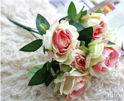 Лот: 10381627. Фото: 1. Букет искусственных роз. Цвет... Искусственные и сувенирные цветы