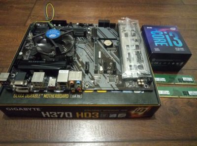 Лот: 18122313. Фото: 1. Комплект Gigabyte H370 HD3 + Intel... Комплекты запчастей