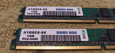 Лот: 19659151. Фото: 1. Память DDR2 1GB+1GB=2GB PC2-6400. Оперативная память