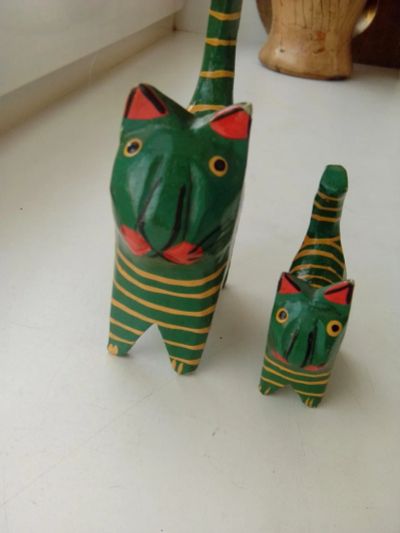 Лот: 6724140. Фото: 1. статуэтка кошка и котенок. Аксессуары
