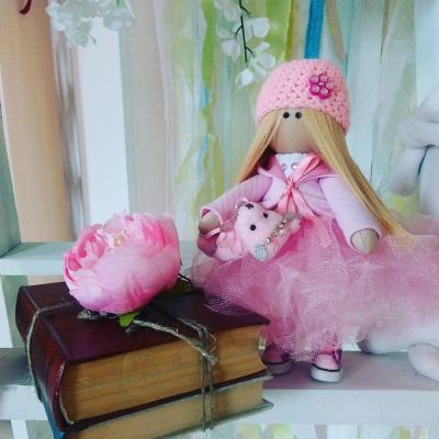 Лот: 8380242. Фото: 1. Кукла в розовом. Авторские куклы, игрушки, поделки