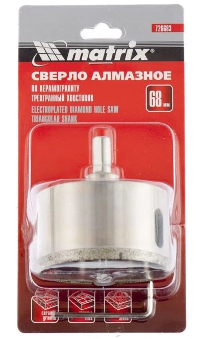 Лот: 14827804. Фото: 1. Коронка алмазная Matrix, 68mm... Расходные материалы, сменные насадки