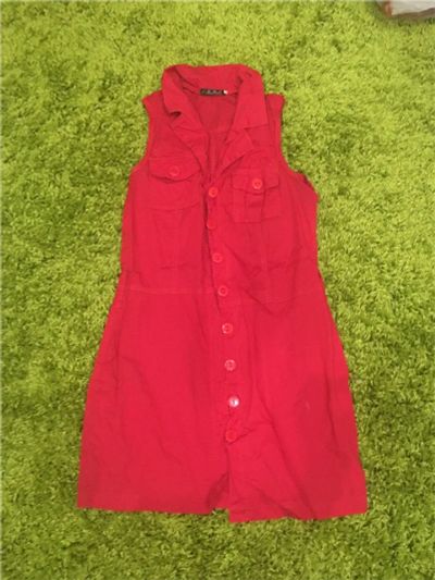 Лот: 7959296. Фото: 1. красная алая рубашка туника без... Блузы, рубашки