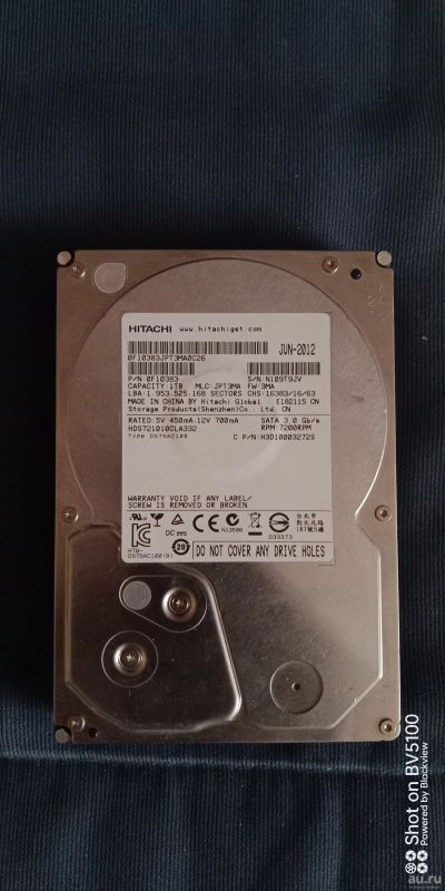 Лот: 18521052. Фото: 1. Жесткие диск HDD Hitachi 1Tb... Жёсткие диски (HDD)