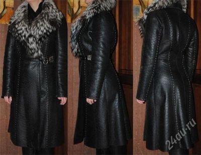 Лот: 1231521. Фото: 1. Дубленка женская. Кожаная. Черно-бурая... Верхняя одежда