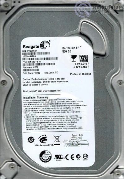 Лот: 3733550. Фото: 1. Жесткий диск 500GB Seagate ST3500412AS. Жёсткие диски (HDD)
