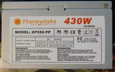Лот: 1595221. Фото: 1. Неисправный блок питания Thermaltake... Корпуса, блоки питания