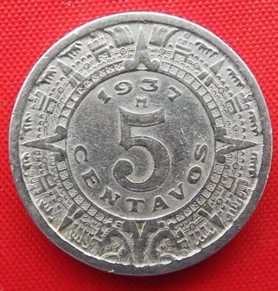Лот: 4673278. Фото: 1. (№3536/LF) 5 сентаво 1937 (Мексика... Америка