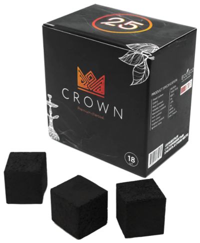 Лот: 18856128. Фото: 1. Кокосовый уголь Crown 18 кубиков... Аксессуары и запчасти для кальянов