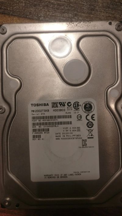Лот: 18920731. Фото: 1. Toshiba MK2002TSKB 2Tb, 138 включений... Жёсткие диски (HDD)