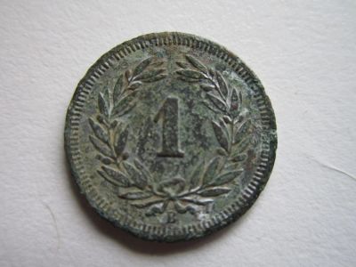 Лот: 12207466. Фото: 1. Монета 1 раппен один Швейцария... Европа