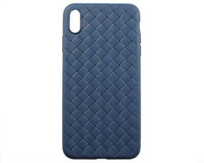 Лот: 20888195. Фото: 1. Чехол iPhone XS Max Плетеный синий. Чехлы, бамперы