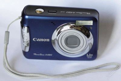 Лот: 2077713. Фото: 1. Canon PowerShot A480, синий, состояние... Цифровые компактные
