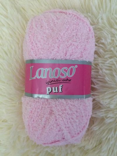 Лот: 11054360. Фото: 1. Пряжа Lanoso Polar Puf, 100%полиэстер... Ткани, нитки, пряжа