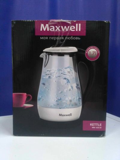 Лот: 14850335. Фото: 1. Чайник maxwell mw-1070w (65461675... Чайники, кофемашины, кулеры