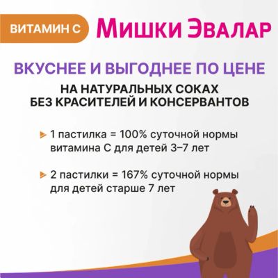 Лот: 23987311. Фото: 1. Беби формула Мишки Витамин С паст... Спортивное питание, витамины