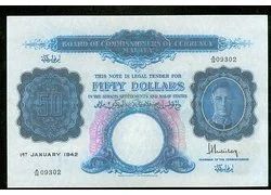 Лот: 18354862. Фото: 1. Малайя 50 долларов 1942 ПРЕСС... Азия