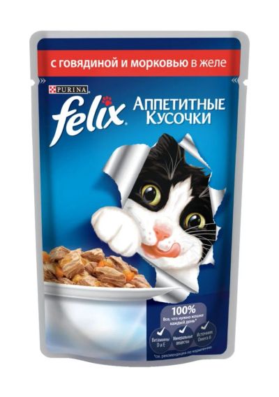 Лот: 5328394. Фото: 1. Корм Felix Аппетитные кусочки... Корма