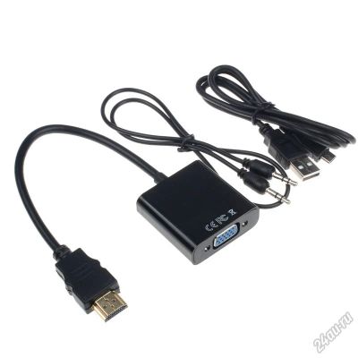 Лот: 5918577. Фото: 1. HDMI to VGA + Audio HDTV (HDMI2VGA... Шлейфы, кабели, переходники
