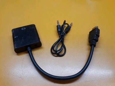 Лот: 9833328. Фото: 1. переходник HDMI-VGA со звуком... Шлейфы, кабели, переходники