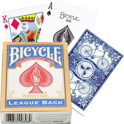 Лот: 15568232. Фото: 1. Карты Bicycle League Back (синяя... Настольные игры, карты