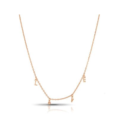 Лот: 23827574. Фото: 1. Серебряное колье LOVE с фианитом. Цепочки
