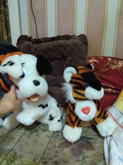 Лот: 10455103. Фото: 1. Мягкие игрушки детские тигр и... Мягкие