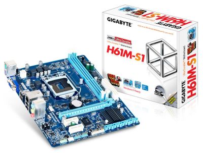 Лот: 15049107. Фото: 1. Gigabyte GA-H61M-S1 \ H61 Socket... Материнские платы