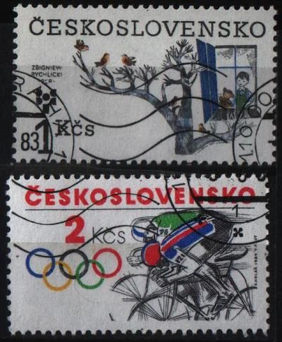 Лот: 7100133. Фото: 1. Чехословакия 1983-84г дети-спорт... Марки