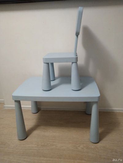 Лот: 18010385. Фото: 1. Стол и стул детский IKEA Маммут. Столики, стулья, парты