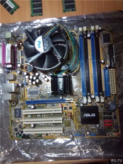 Лот: 9213758. Фото: 1. ASUS P5GL-MX + проц. Материнские платы