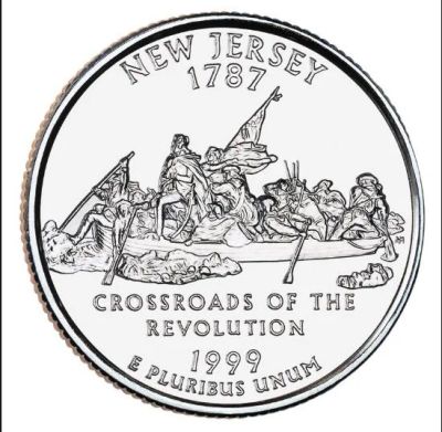 Лот: 7862041. Фото: 1. США.25 центов 1999 г. New Jersey... Америка