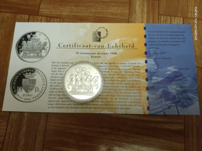 Лот: 24955351. Фото: 1. Андорра 1998 10 динаров Европа... Европа