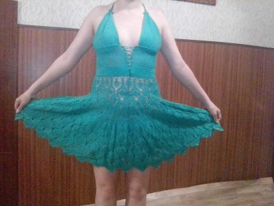 Лот: 3307495. Фото: 1. Сарафан вязанный крючком. Платья