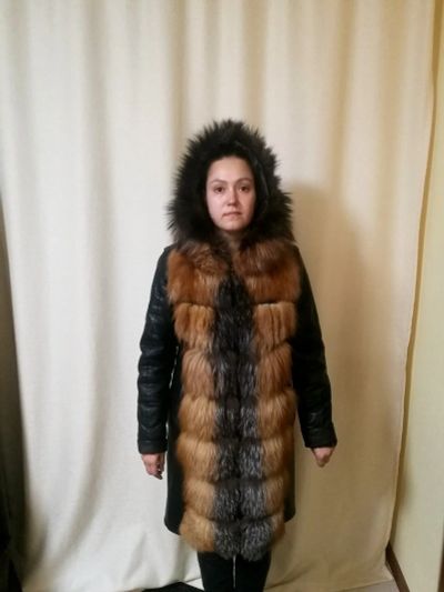 Лот: 12516485. Фото: 1. Кожаное пальто-трансформер с мехом... Верхняя одежда