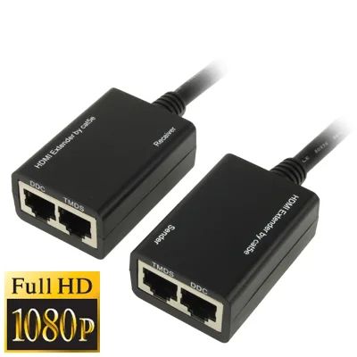 Лот: 2764945. Фото: 1. Удлинитель HDMI to RJ - 45 через... Шлейфы, кабели, переходники