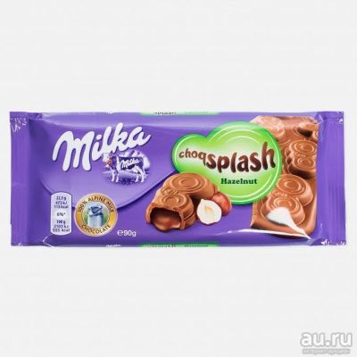 Лот: 8742884. Фото: 1. Milka Splash hazelnut (90 грамм... Шоколад, конфеты