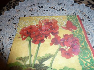 Лот: 3569445. Фото: 1. Салфетка для декупажа ''Герань... Декупаж