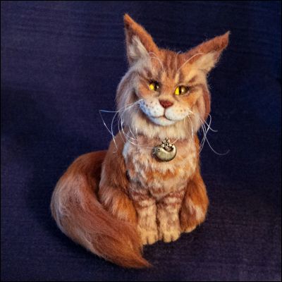 Лот: 13480966. Фото: 1. Мейн кун Портрет кота Кот валяный... Валяние из шерсти