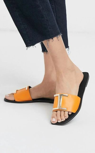 Лот: 16069947. Фото: 1. Кожаные шлепанцы сандалии ASOS. Шлепанцы, сланцы