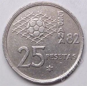 Лот: 1094148. Фото: 1. Испания. 25 песет 1980г. Для фанатов... Европа