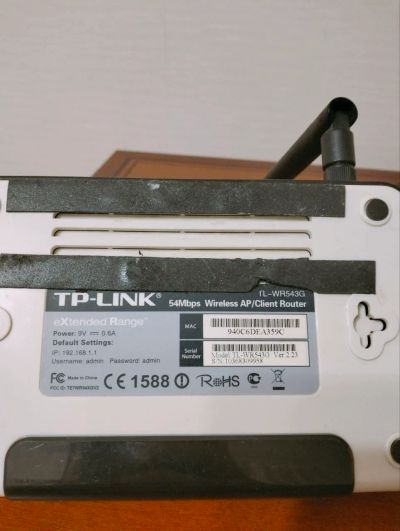 Лот: 21434614. Фото: 1. TP-LINK TL-WR543G (нет сетевого... Маршрутизаторы (роутеры)