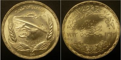 Лот: 16921337. Фото: 1. 1 фунт 1973 г Египет. Африка