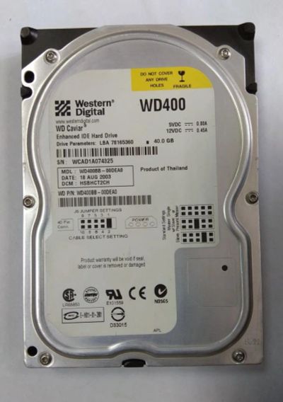 Лот: 9690370. Фото: 1. Жесткий диск WD400BB 40 Гб / 2МБ... Жёсткие диски (HDD)