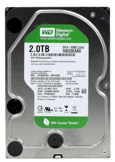 Лот: 2837382. Фото: 1. Новый Жесткий диск 2TB WD20EARX... Жёсткие диски (HDD)