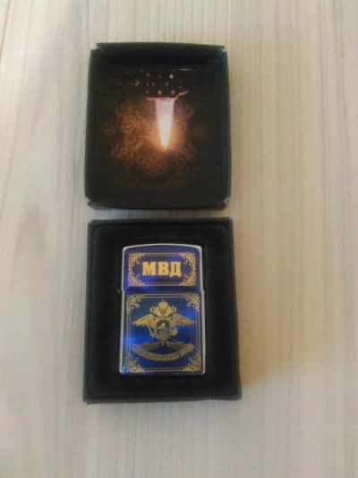 Лот: 11083101. Фото: 1. зажигалка МВД "Золотому человеку... Зажигалки, спички, пепельницы