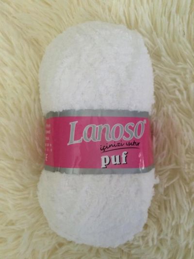 Лот: 11054334. Фото: 1. Пряжа Lanoso Polar Puf, 100%полиэстер... Ткани, нитки, пряжа